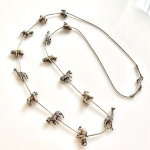 VINTAGE FETISH NECKLACE - 15 AFRICAN ANIMALS - STERLING